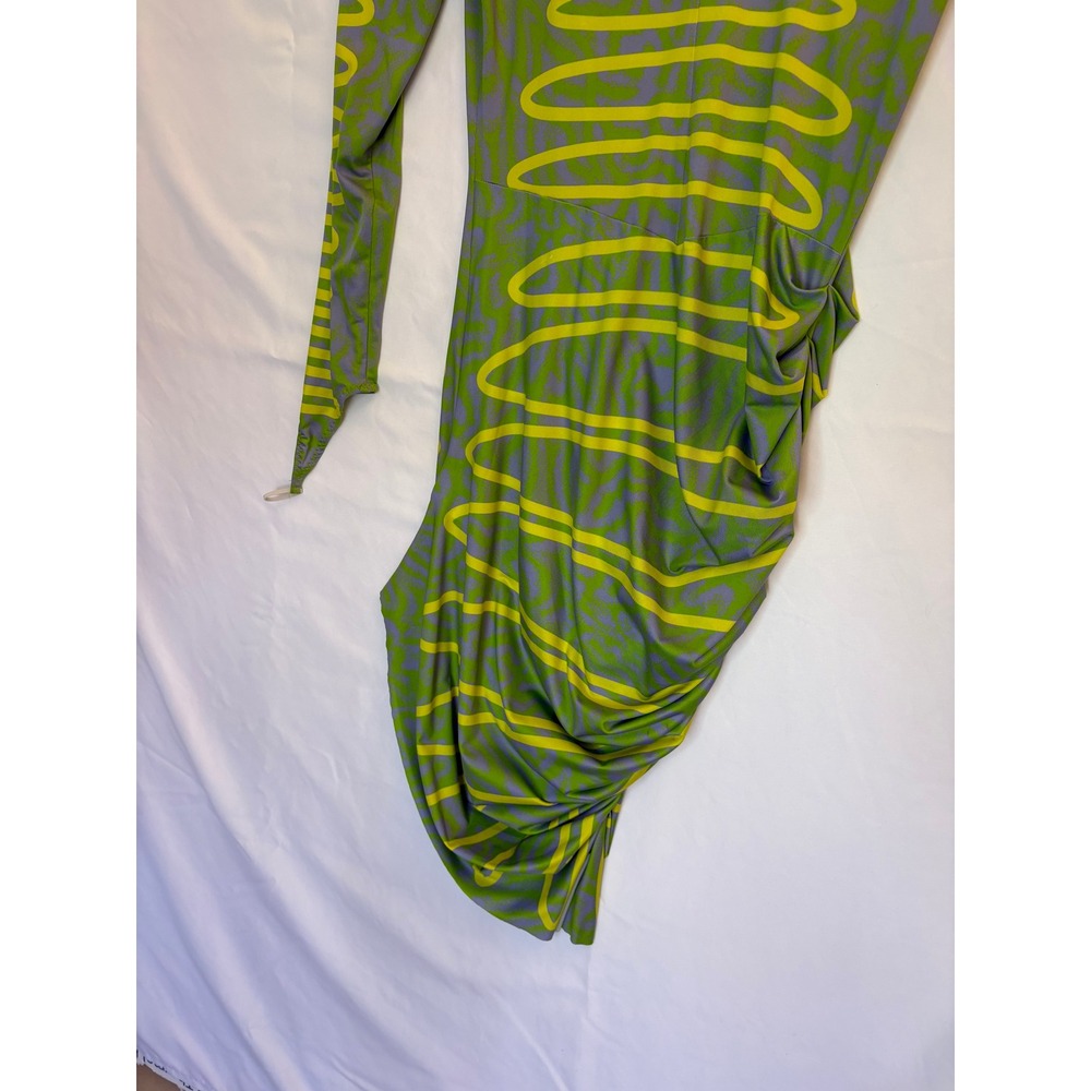 Maisie Wilen Orbit City Midi Dress Medium Green Long Sleeve Stretch USA - Picture 10 of 10
